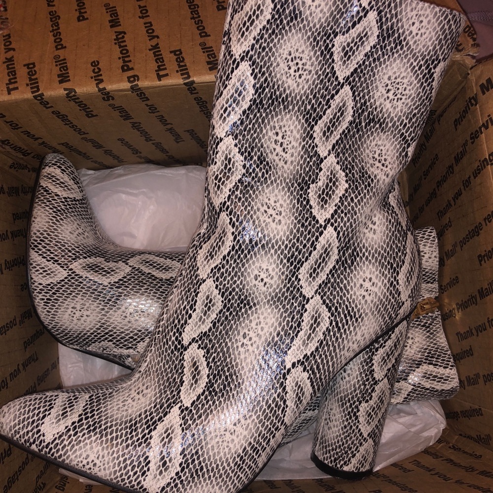 Snakeskin Booties